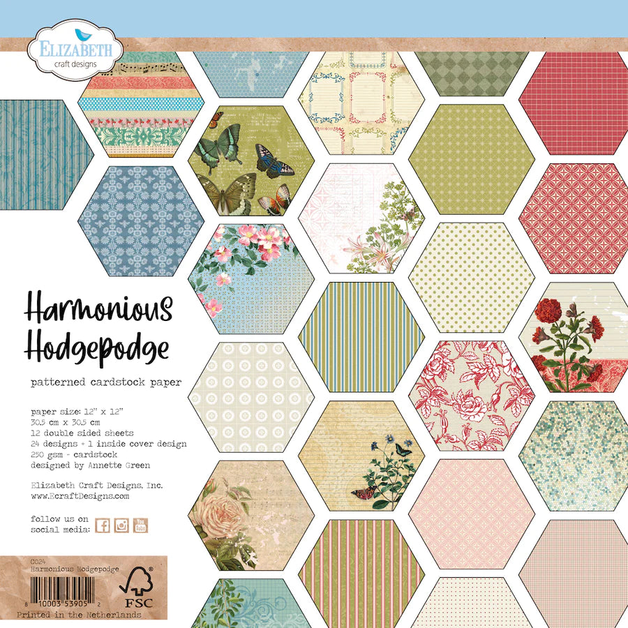 Elizabeth Craft Designs Harmonious Hodgepodge 12” x 12” Paper